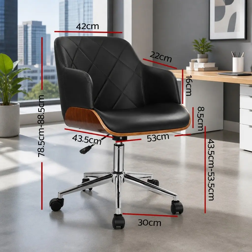 Wooden Office Chair with Adjustable Height
