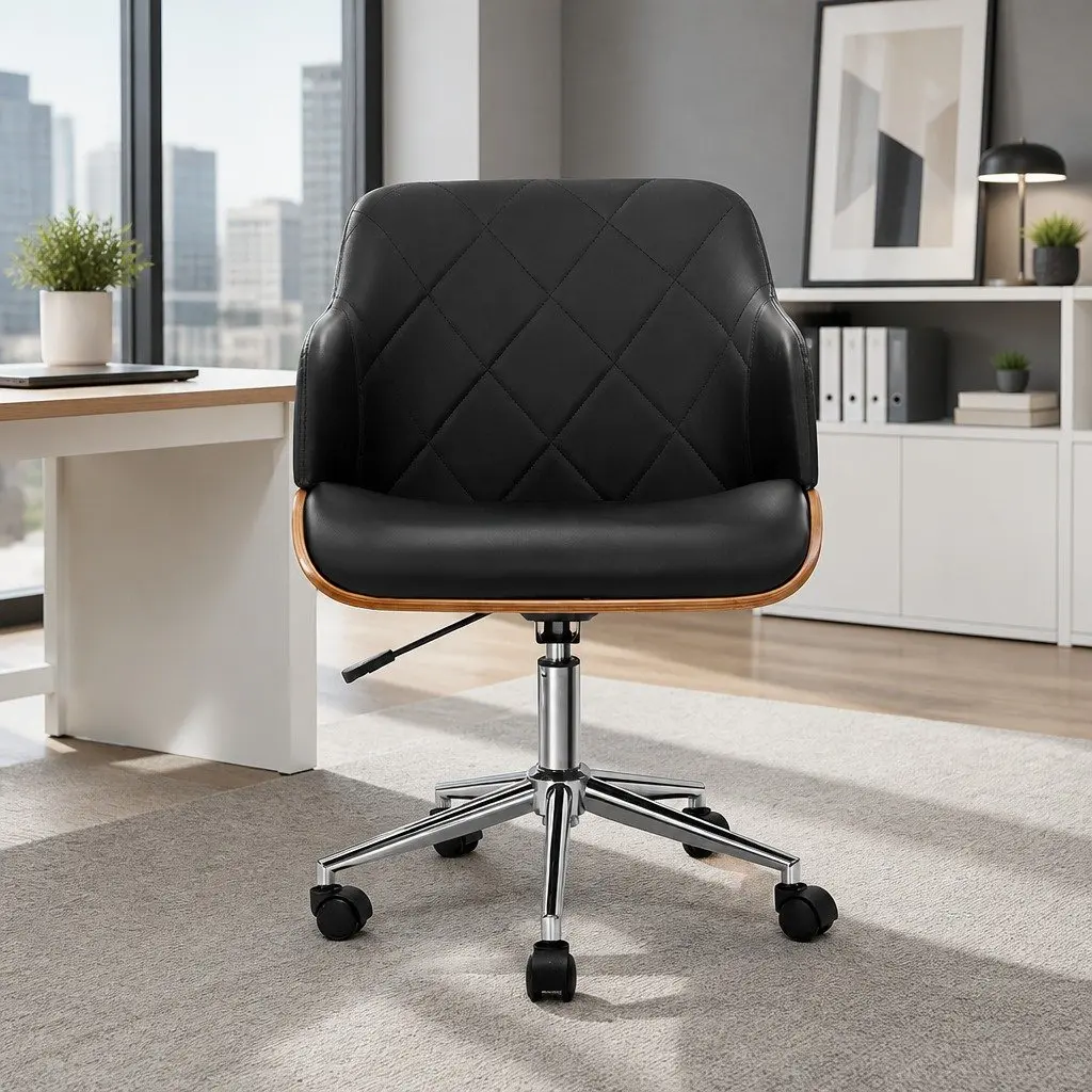 Wooden Office Chair with Adjustable Height