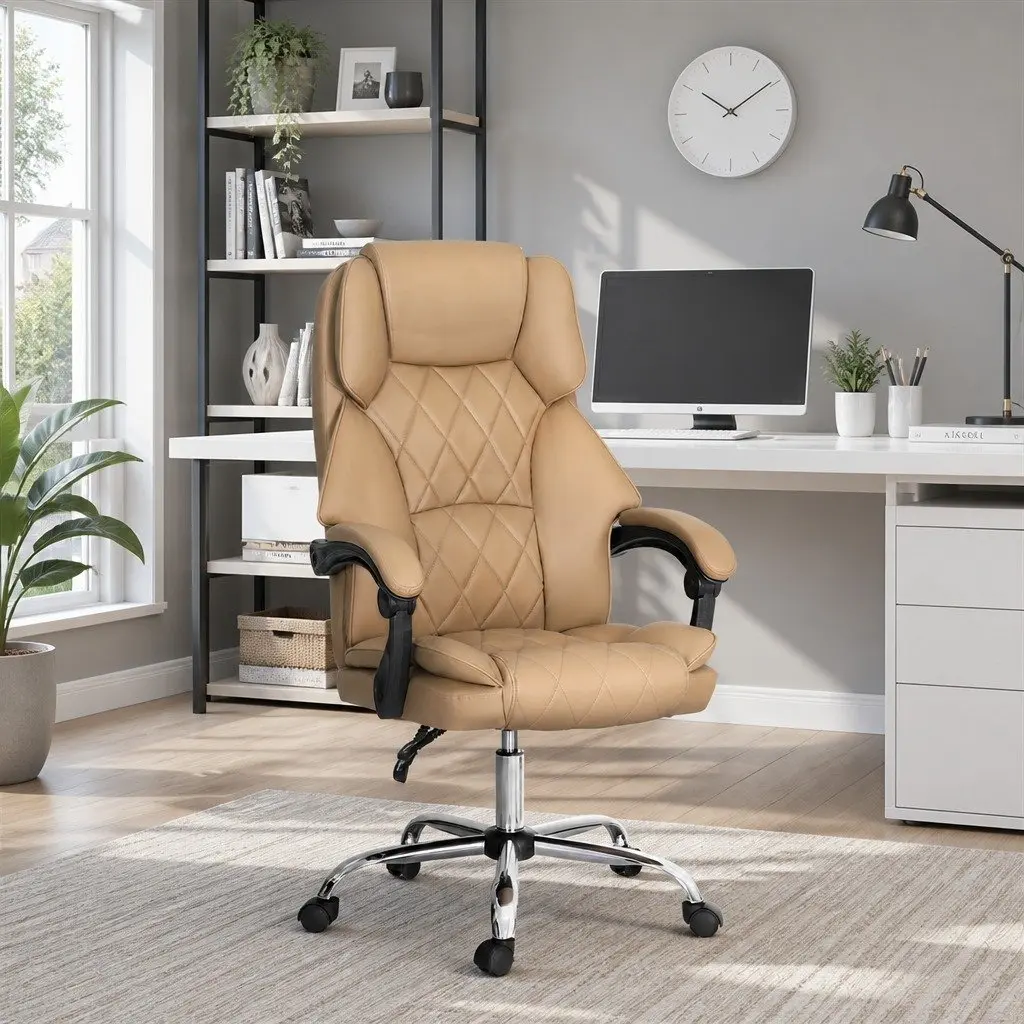 Brown Leather High Back Executive Office Chair