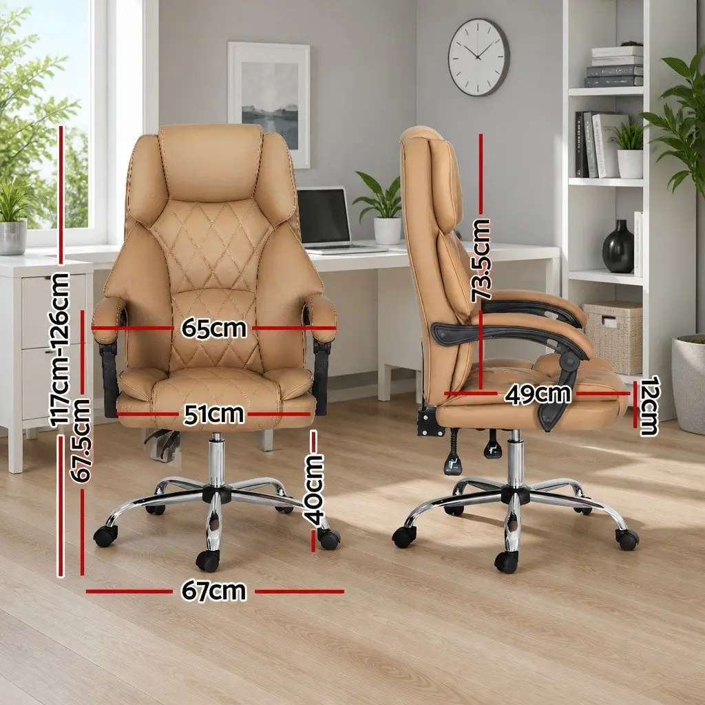 Brown Leather High Back Executive Office Chair