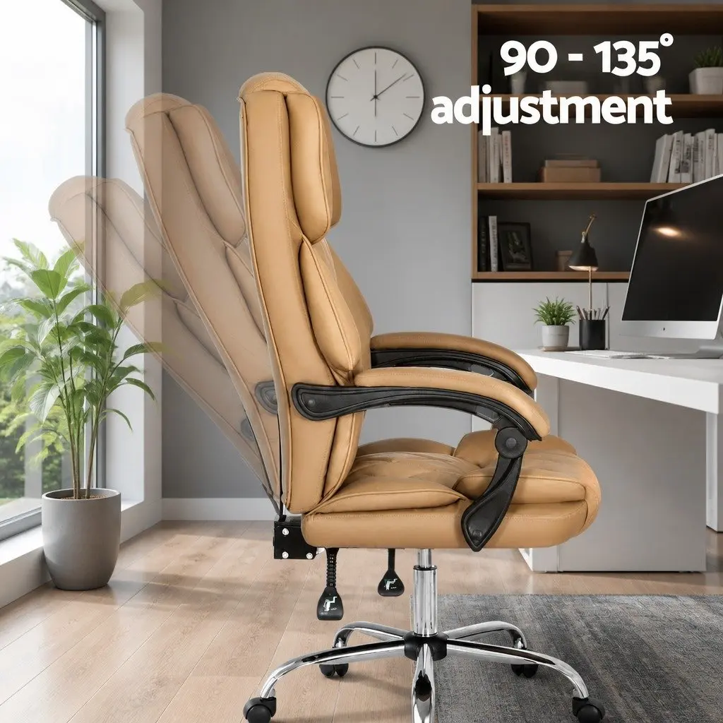 Brown Leather High Back Executive Office Chair