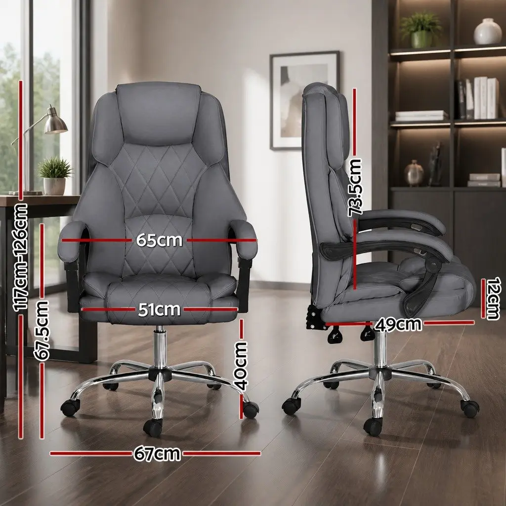 Grey Executive Office Chair with Recline