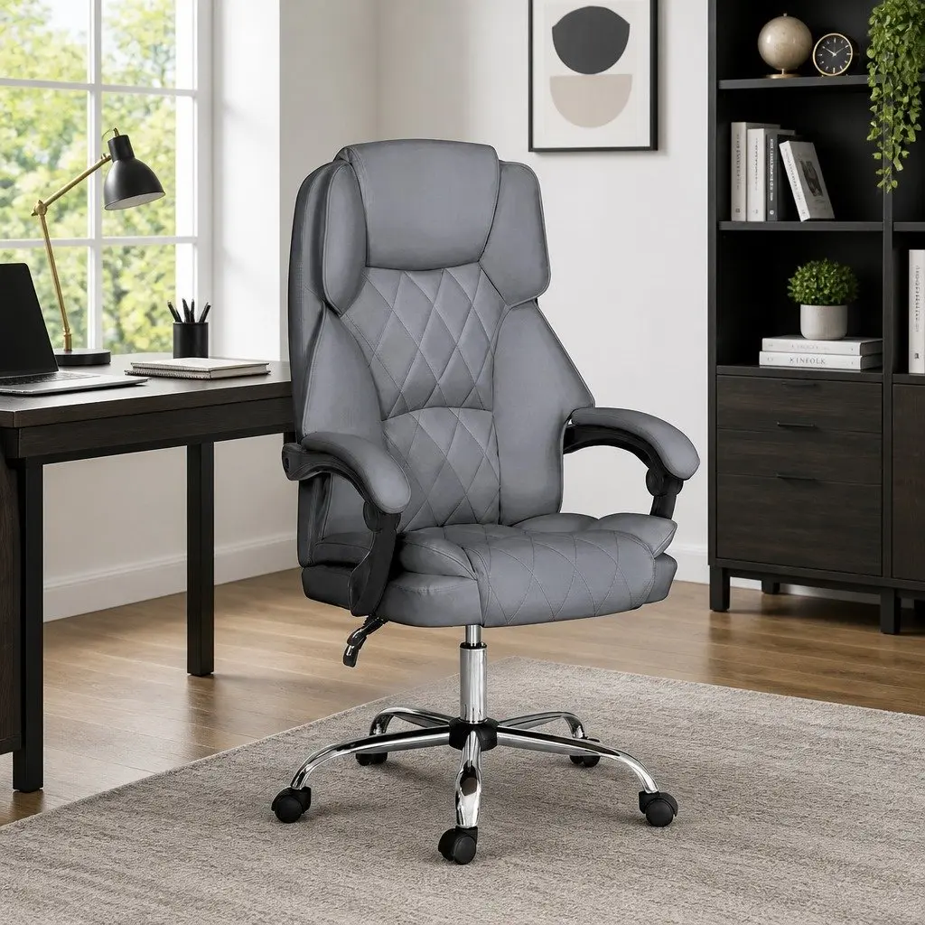 Grey Executive Office Chair with Recline
