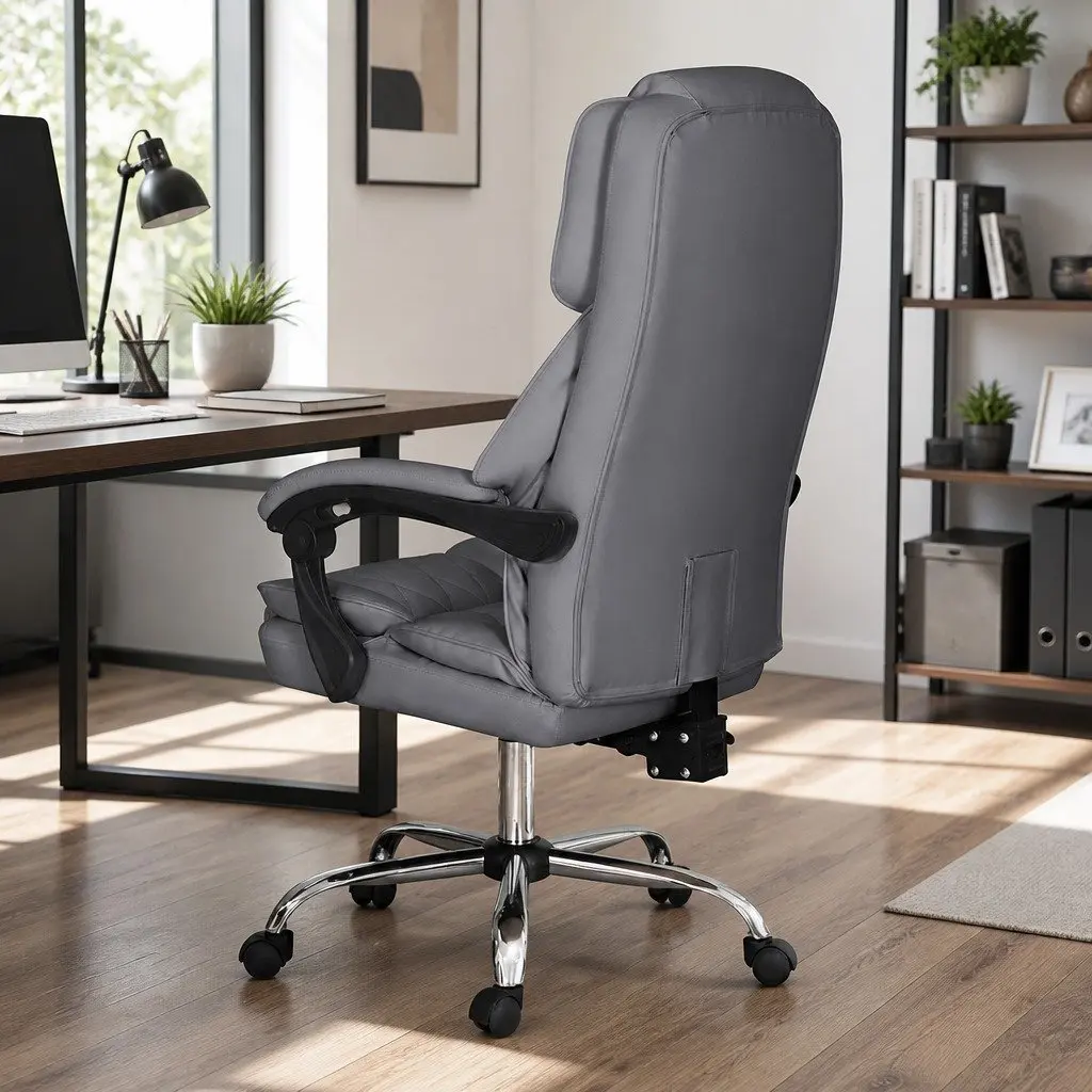 Grey Executive Office Chair with Recline