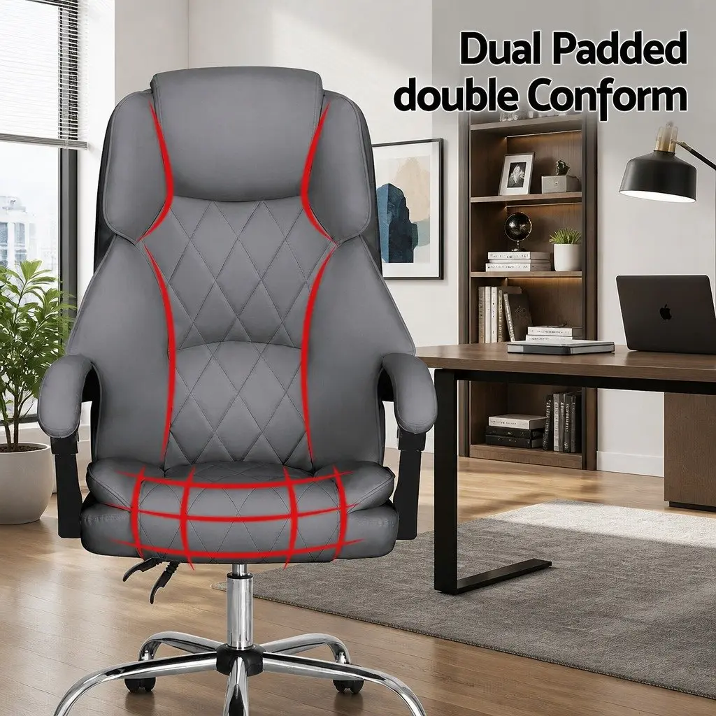 Grey Executive Office Chair with Recline