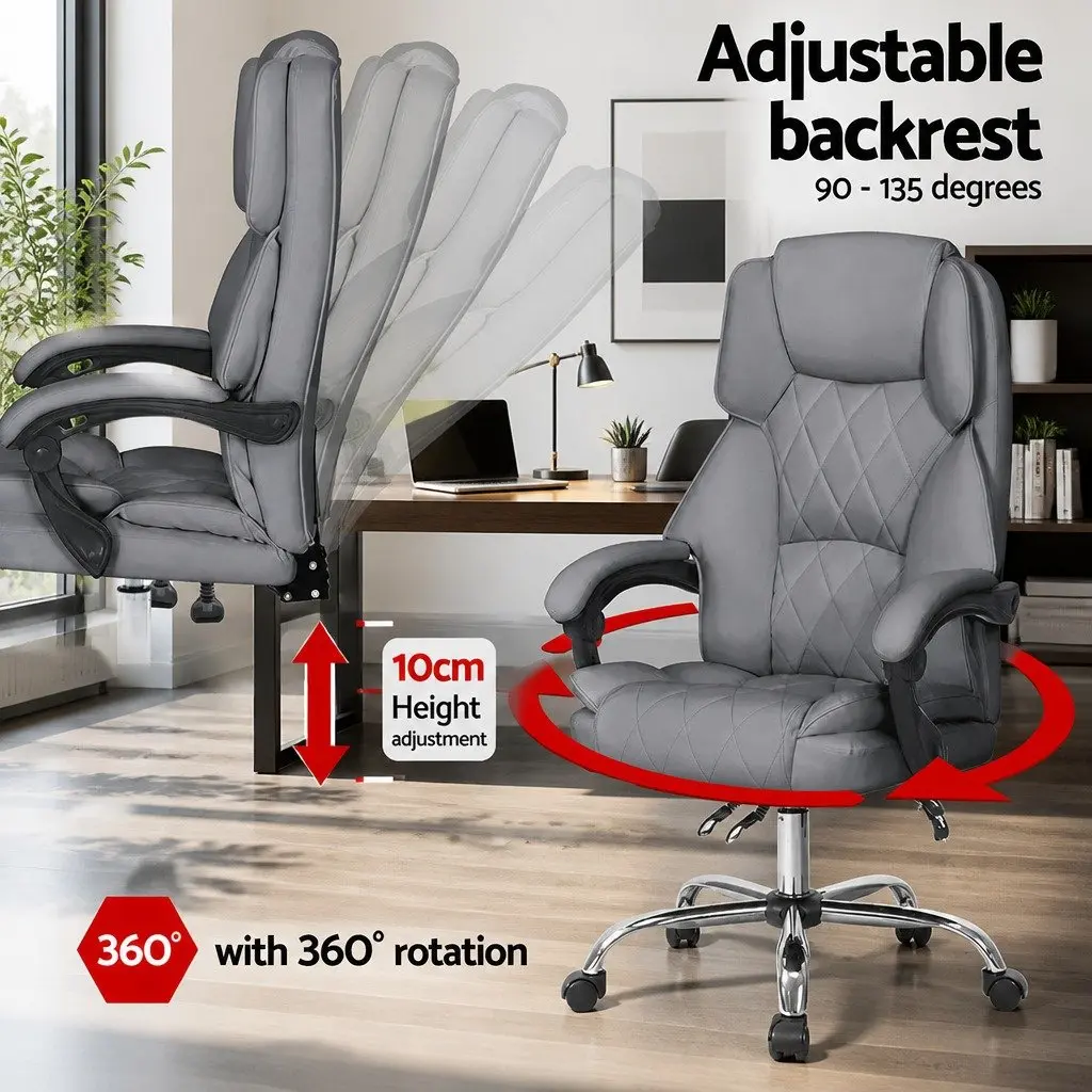 Grey Executive Office Chair with Recline
