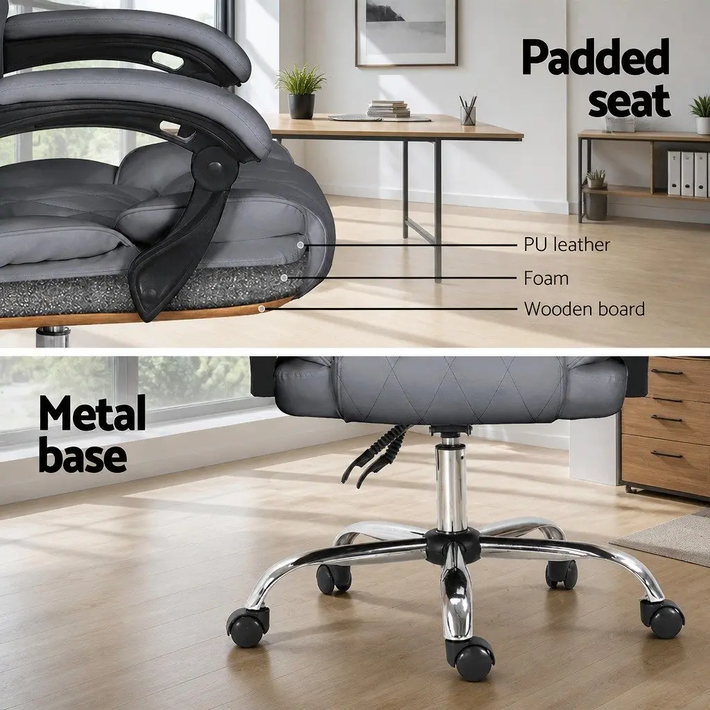 Grey Executive Office Chair with Recline