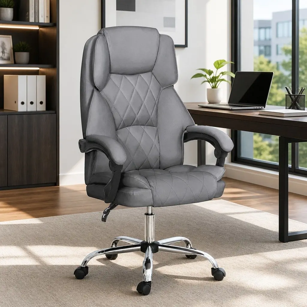 Grey Executive Office Chair with Recline