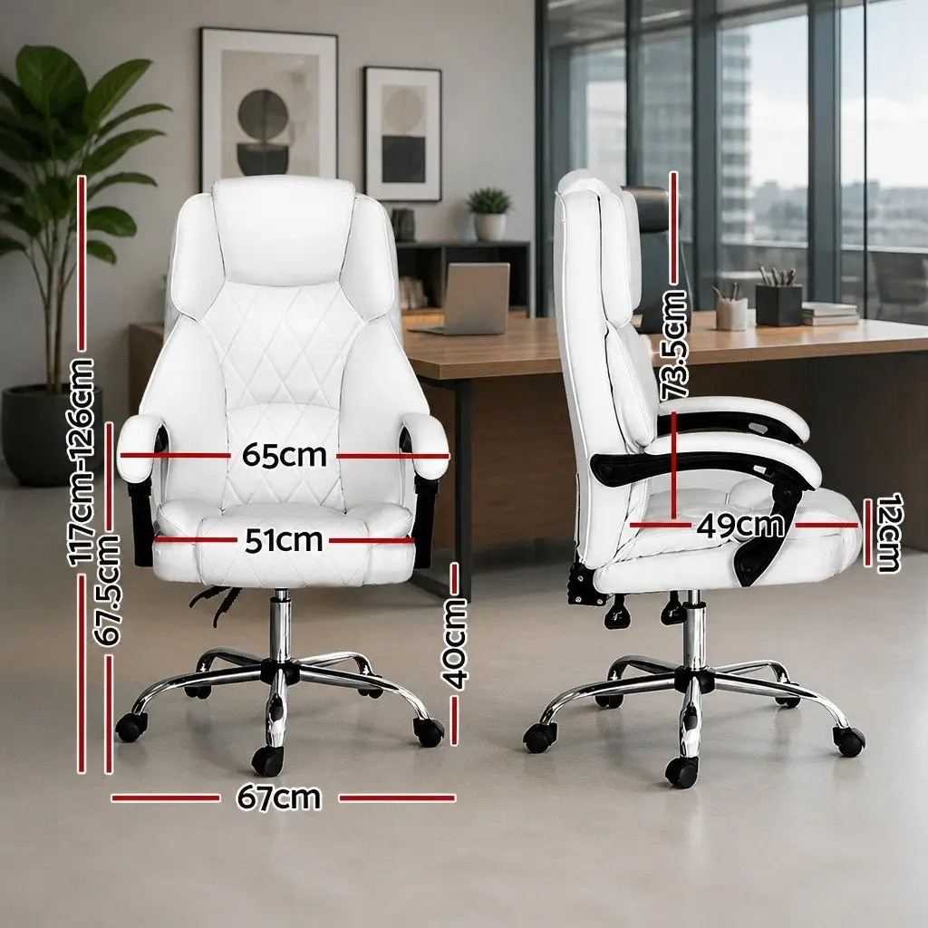 High-Back Executive Office Chair in White