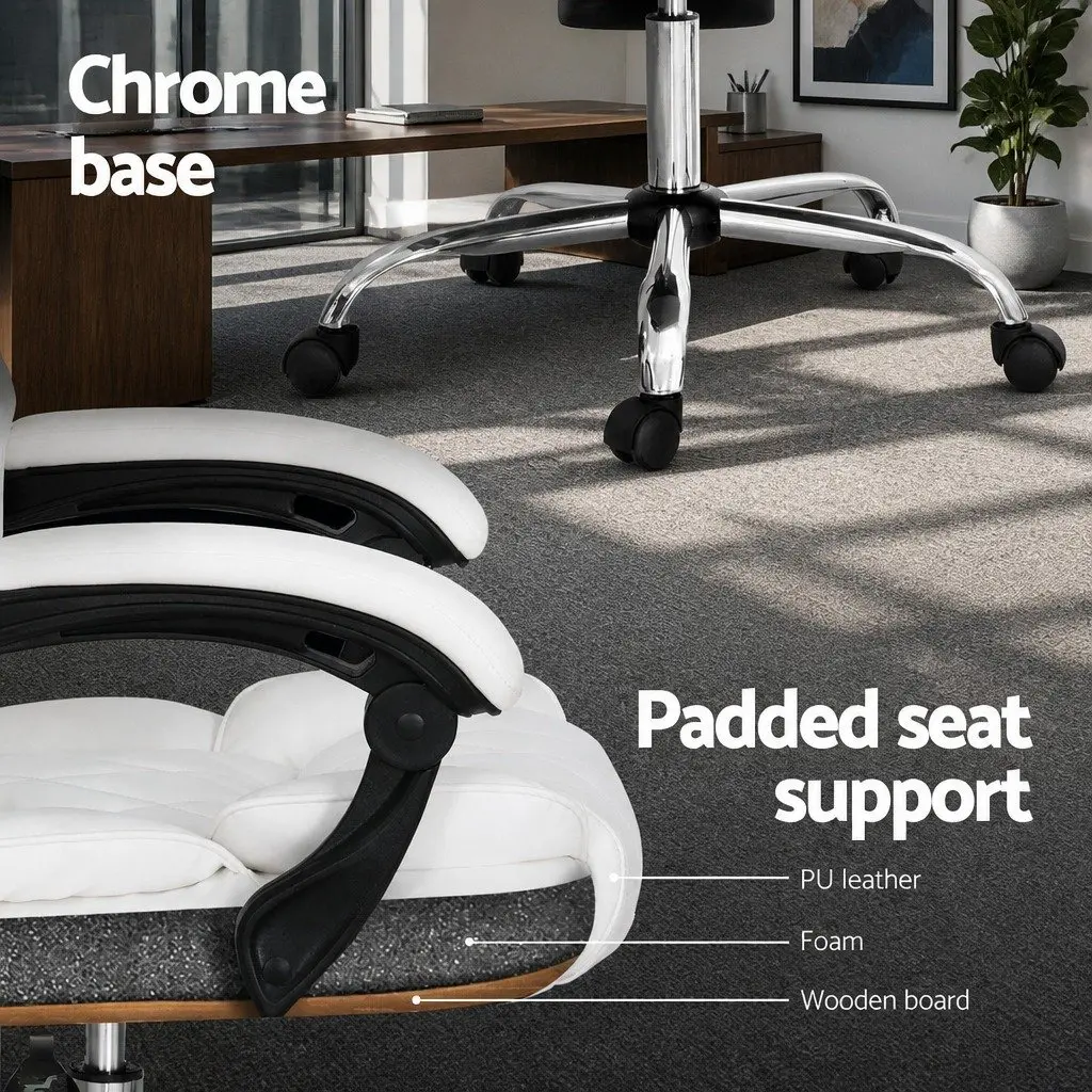 High-Back Executive Office Chair in White