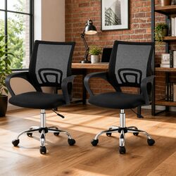 Mid Back Black Mesh Office Chair with Ergonomic Design