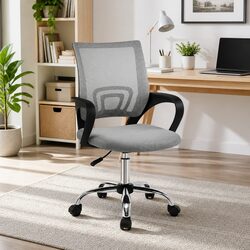 Breathable Grey Mesh Office Chair for Comfort