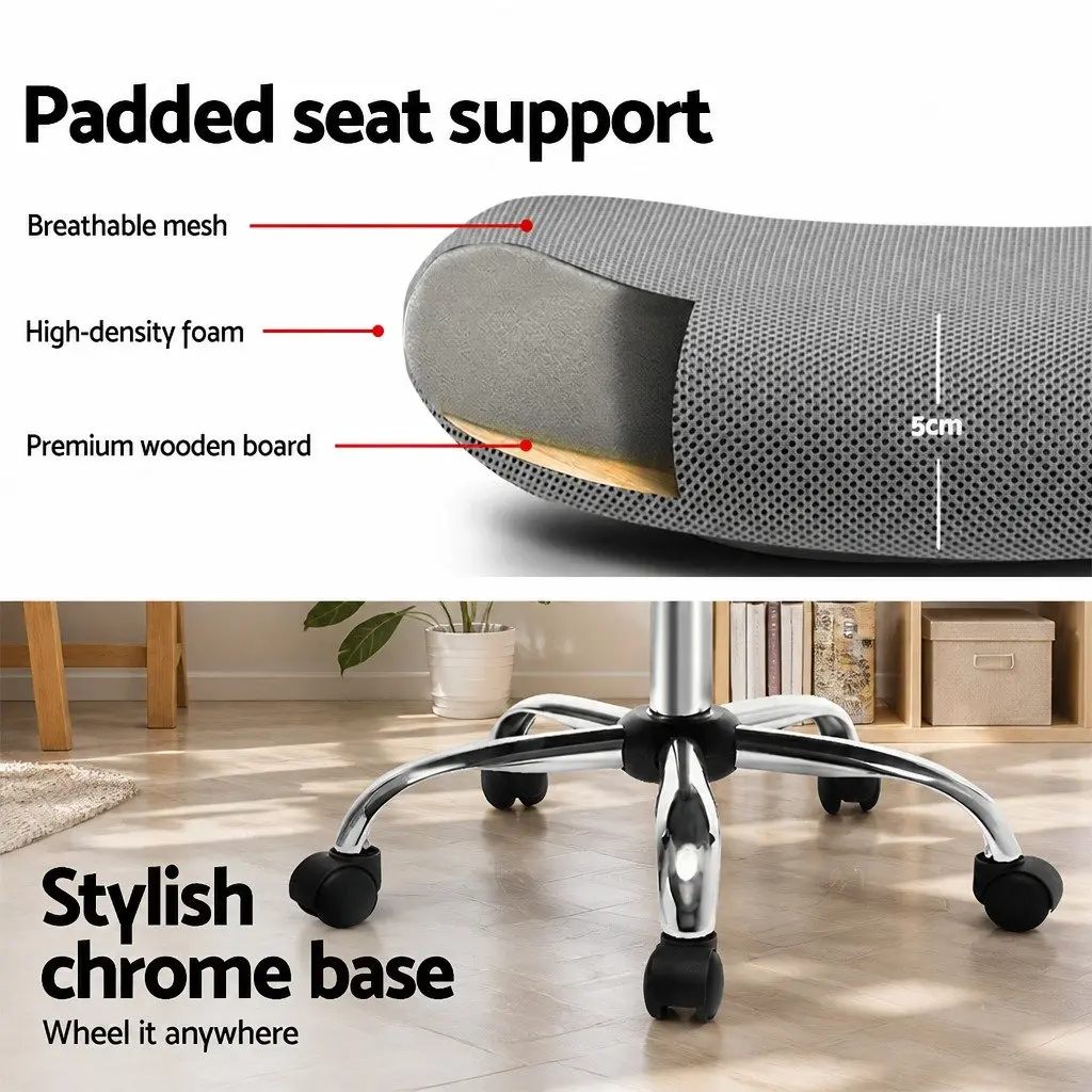 Mesh Office Chair Mid Back Grey Ergonomic Breathable Desk Chair 360 Swivel