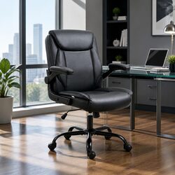 Black Mid Back Executive Office Chair with Adjustable Height