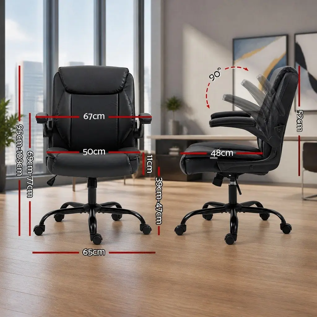 Black Mid Back Executive Office Chair with Adjustable Height