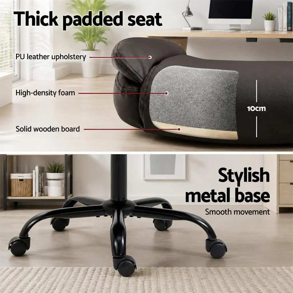 Executive Office Chair Mid Back Brown Swivel Desk Seat Height Adjustable Tilt