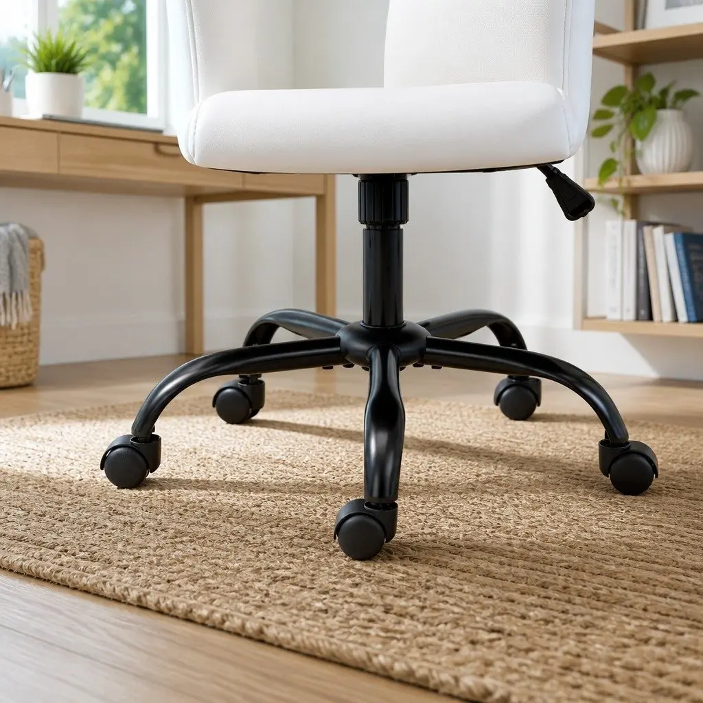 Mid Back Executive Office Chair in White with Foam Padding