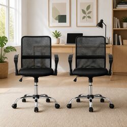 Mid Back Black Mesh Office Chair with Adjustable Features