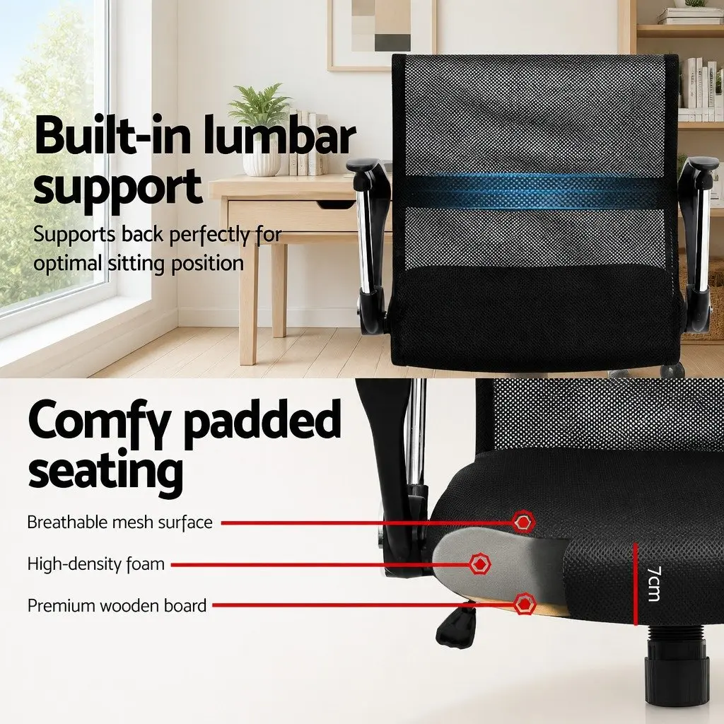 High Back Swivel Mesh Office Chair in Black