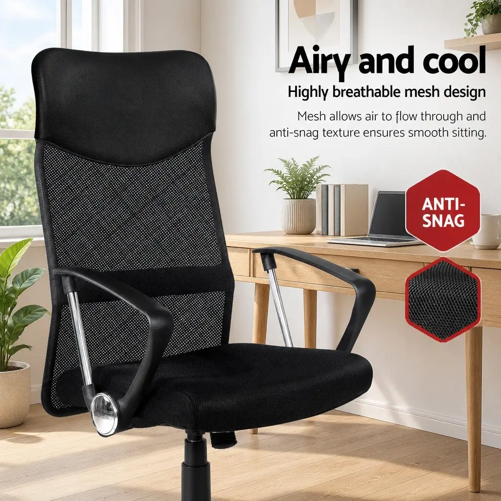 High Back Swivel Mesh Office Chair in Black