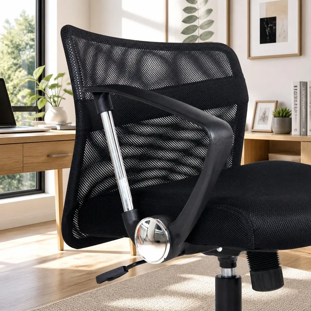 High Back Swivel Mesh Office Chair in Black