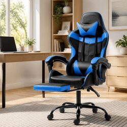 Comfort-Driven Gaming Office Chair with Footrest