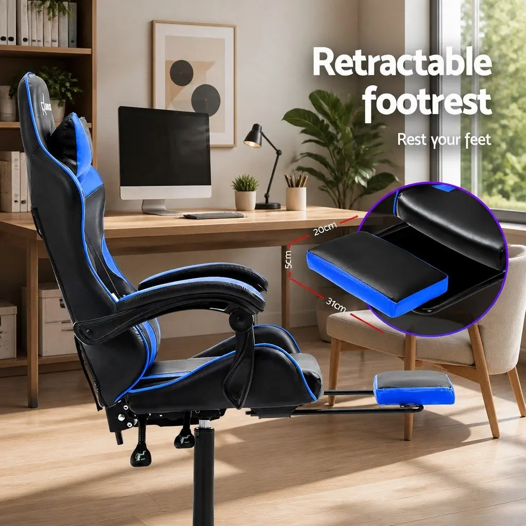 Gaming Office Chair Recliner with Footrest High-Back Desk Seat Adjustable