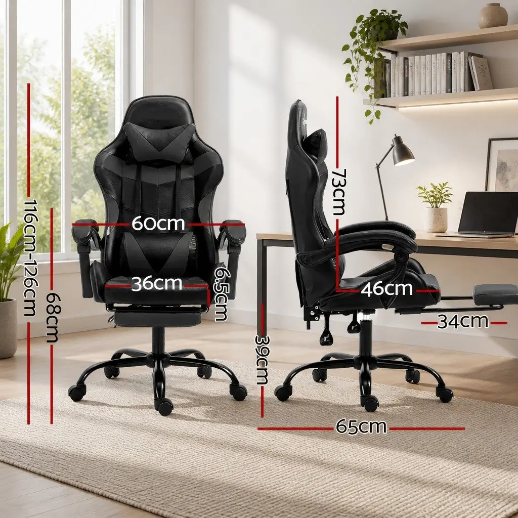 Executive Gaming Office Chair with Recliner and Footrest