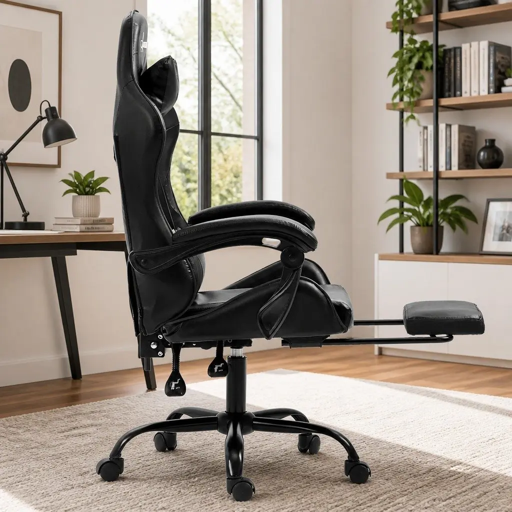 Executive Gaming Office Chair with Recliner and Footrest