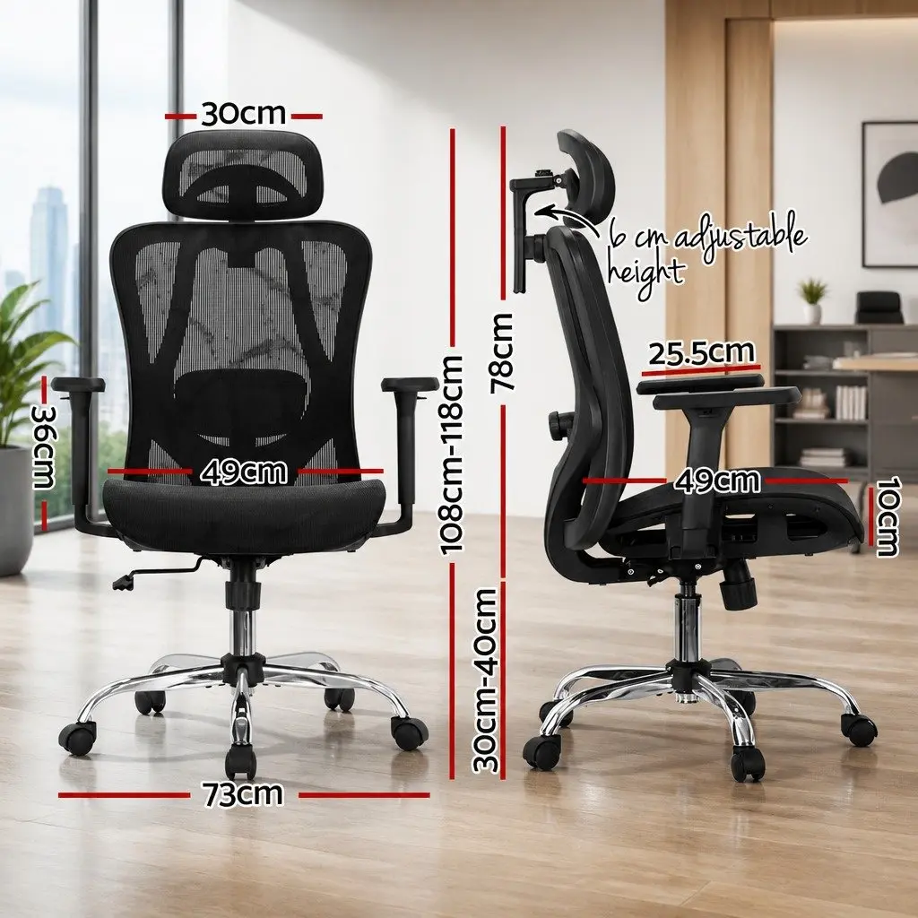Ergonomic High Back Office Chair Recline Mesh Adjustable Headrest Lumbar Support