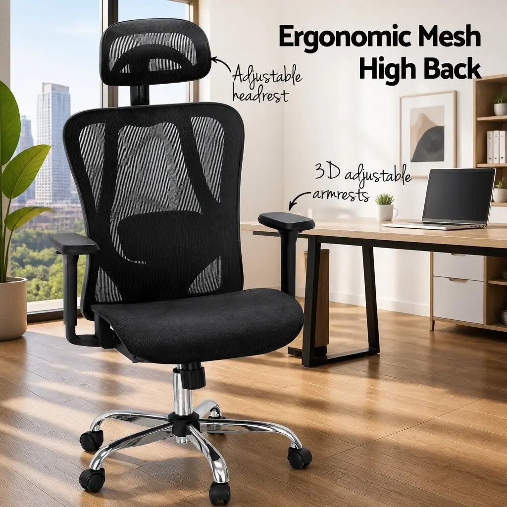 Ergonomic High Back Office Chair Recline Mesh Adjustable Headrest Lumbar Support