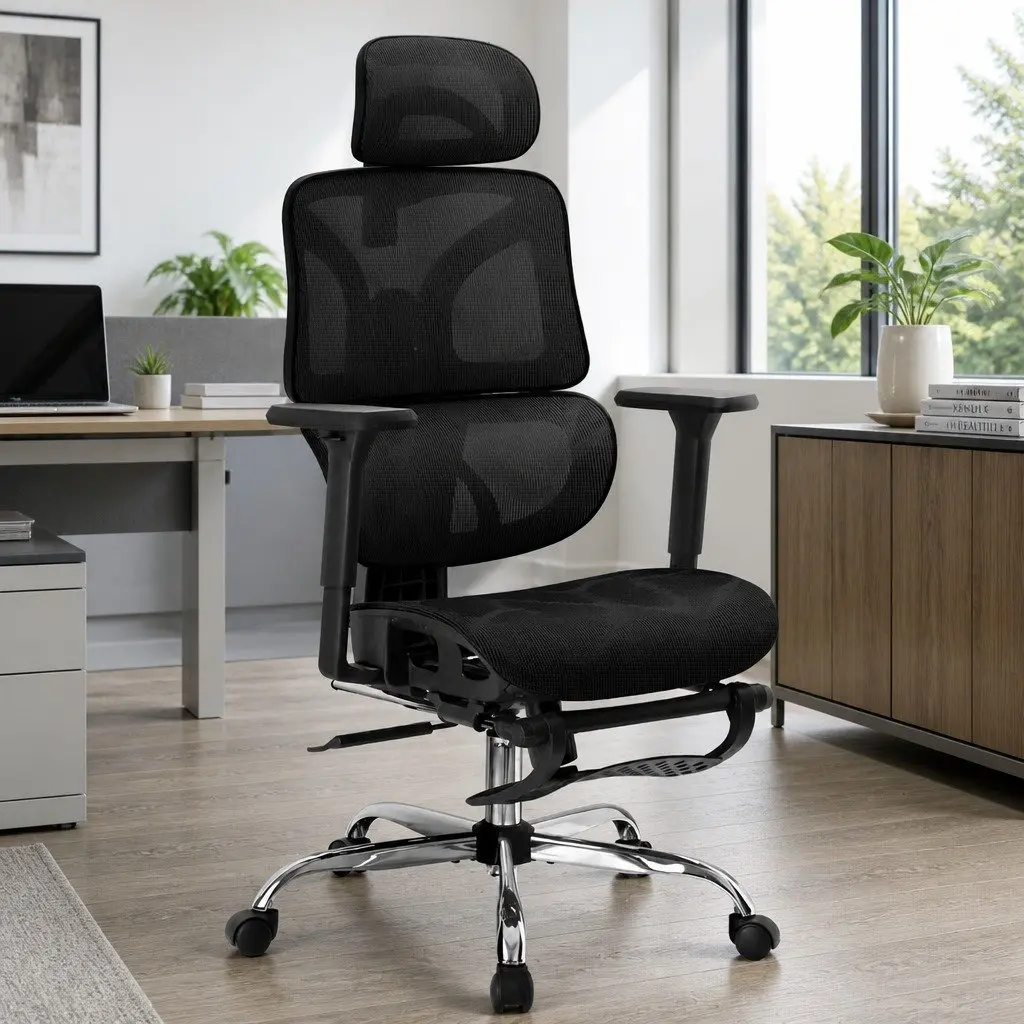 High Back Ergonomic Office Chair with Footrest