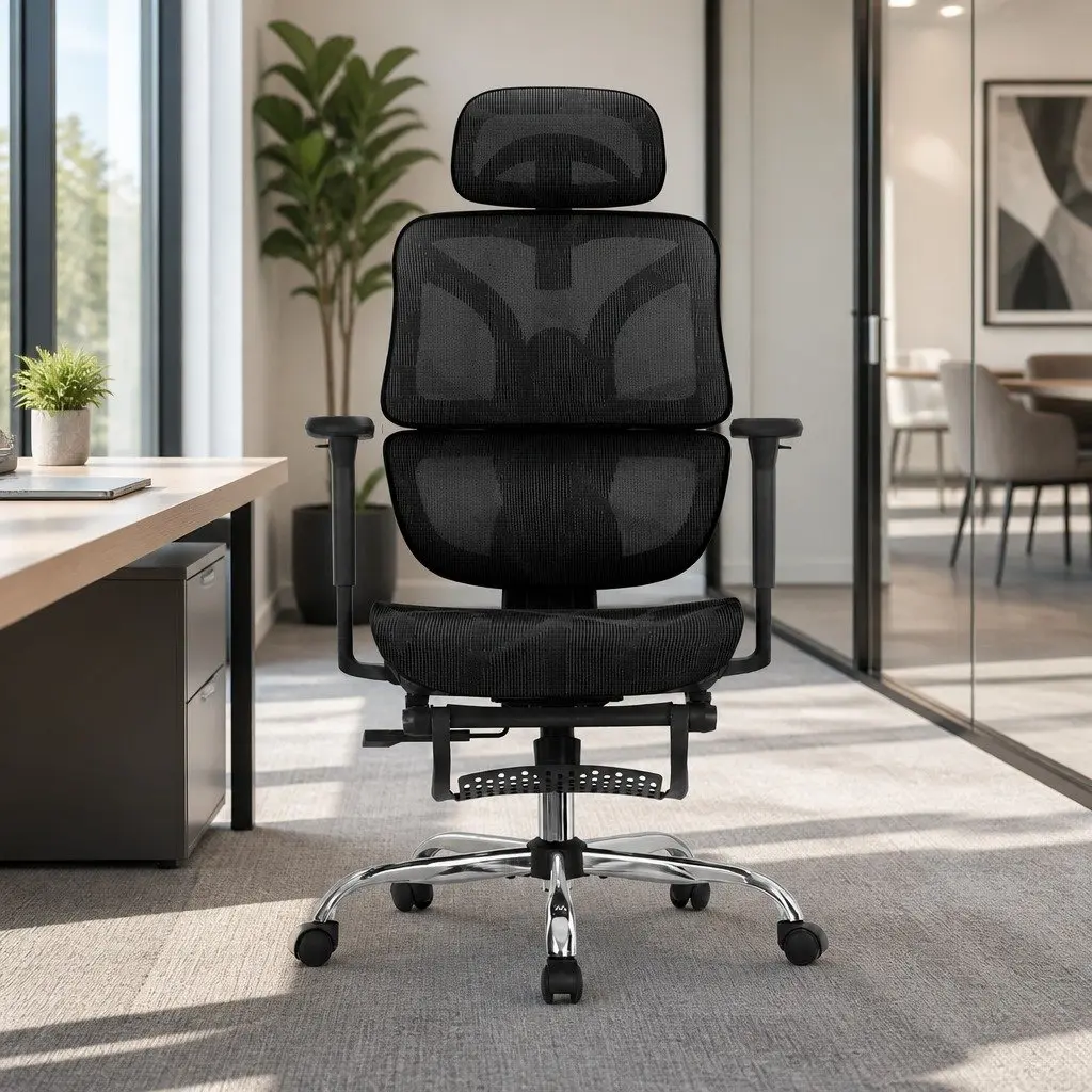 High Back Ergonomic Office Chair with Footrest