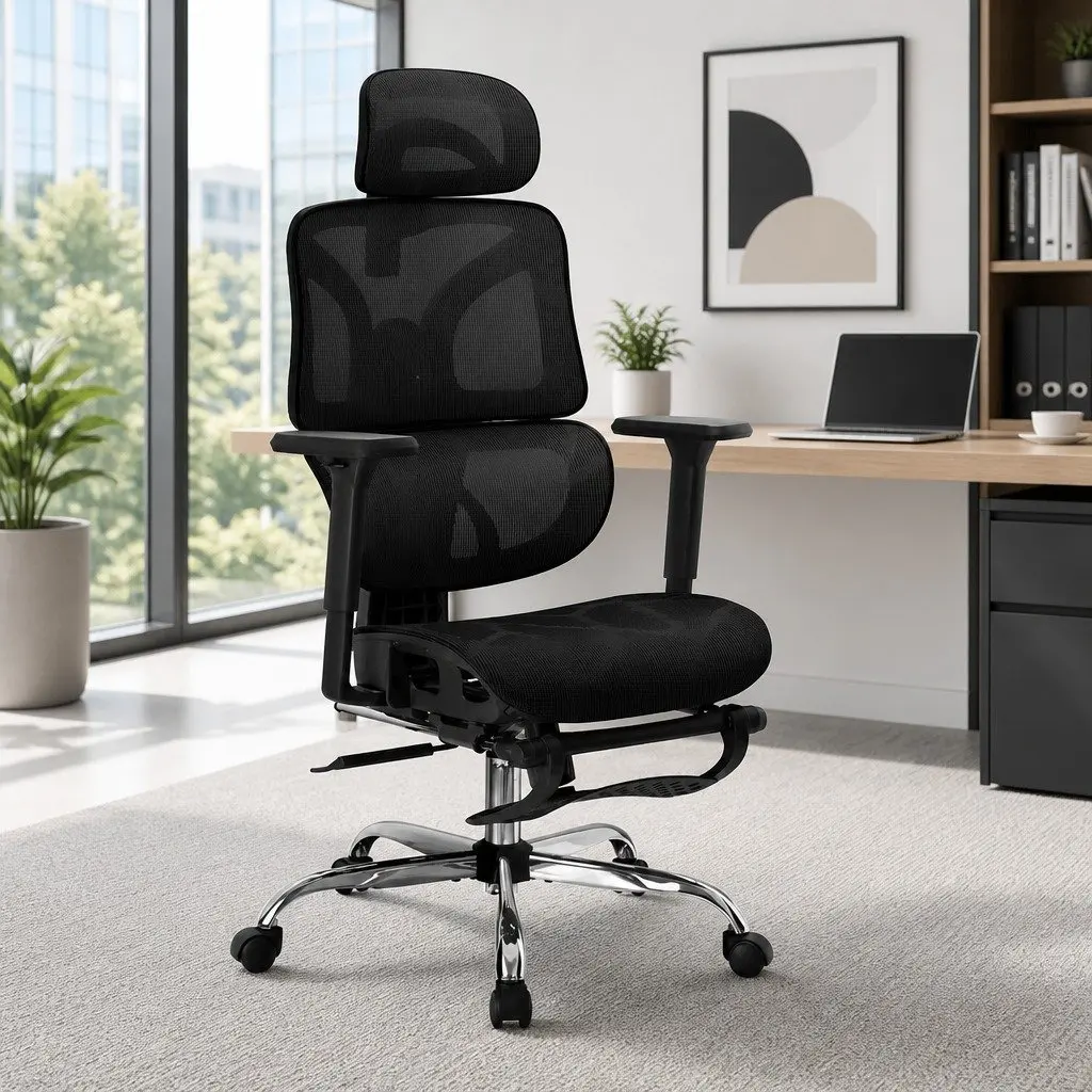 High Back Ergonomic Office Chair with Footrest