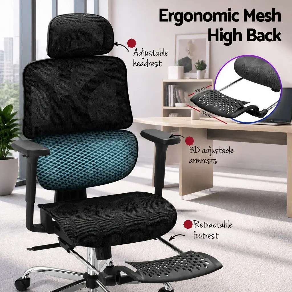 High Back Ergonomic Office Chair with Footrest