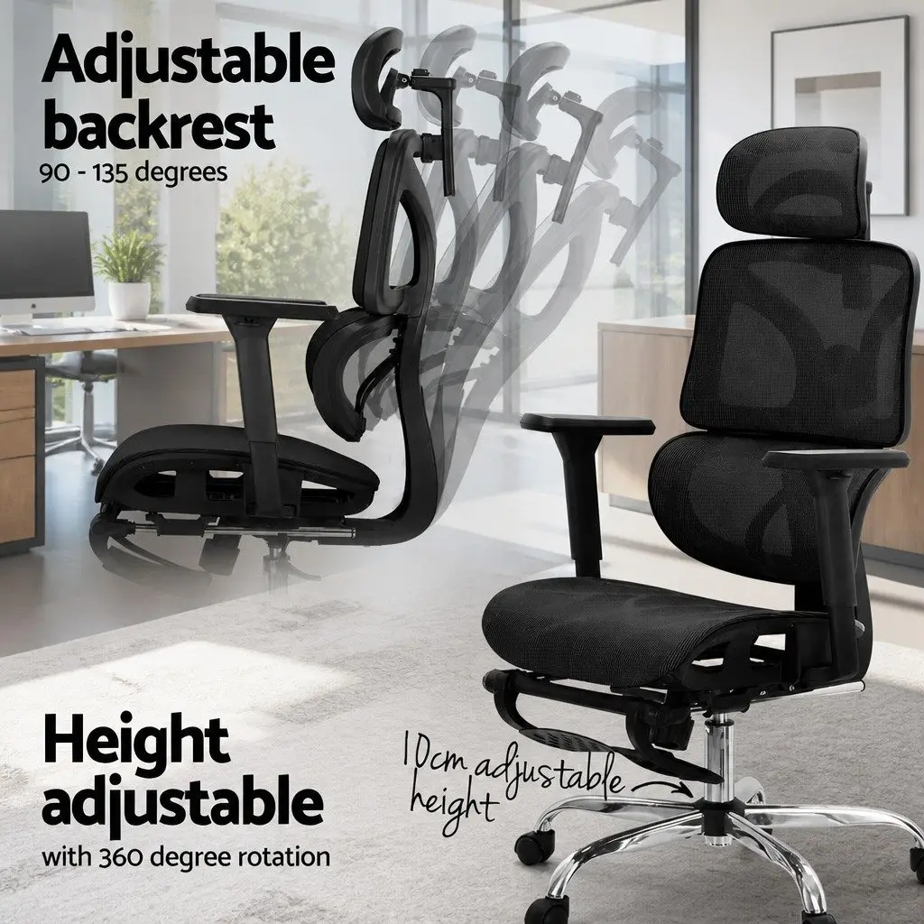High Back Ergonomic Office Chair with Footrest
