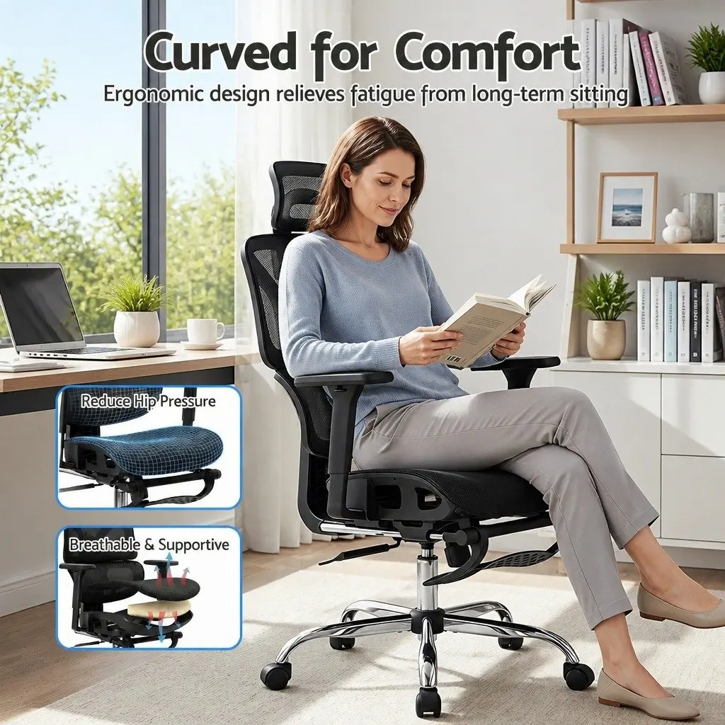 High Back Ergonomic Office Chair with Footrest