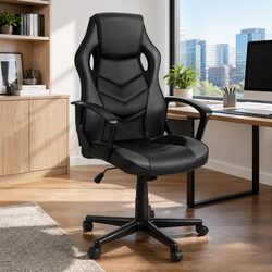 Comfortable High-Back Gaming Office Chair in Grey