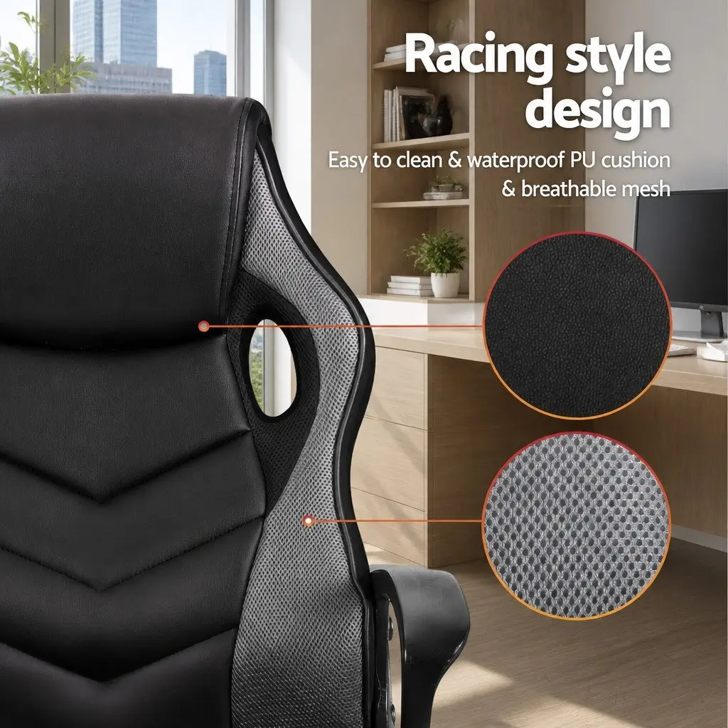 High-Back Gaming Office Chair in Grey