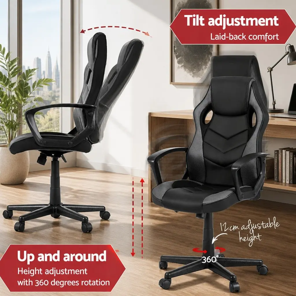 High-Back Gaming Office Chair in Grey
