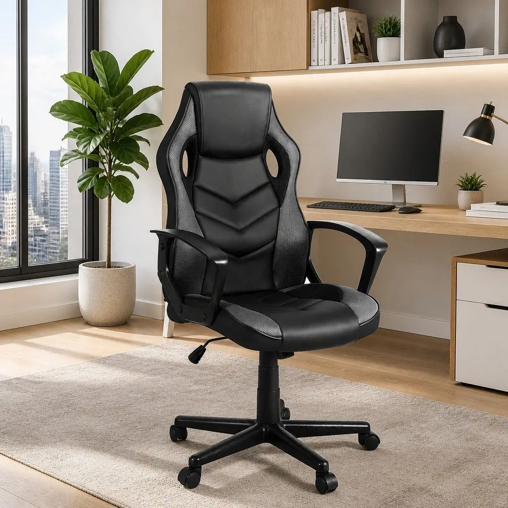 High-Back Gaming Office Chair in Grey