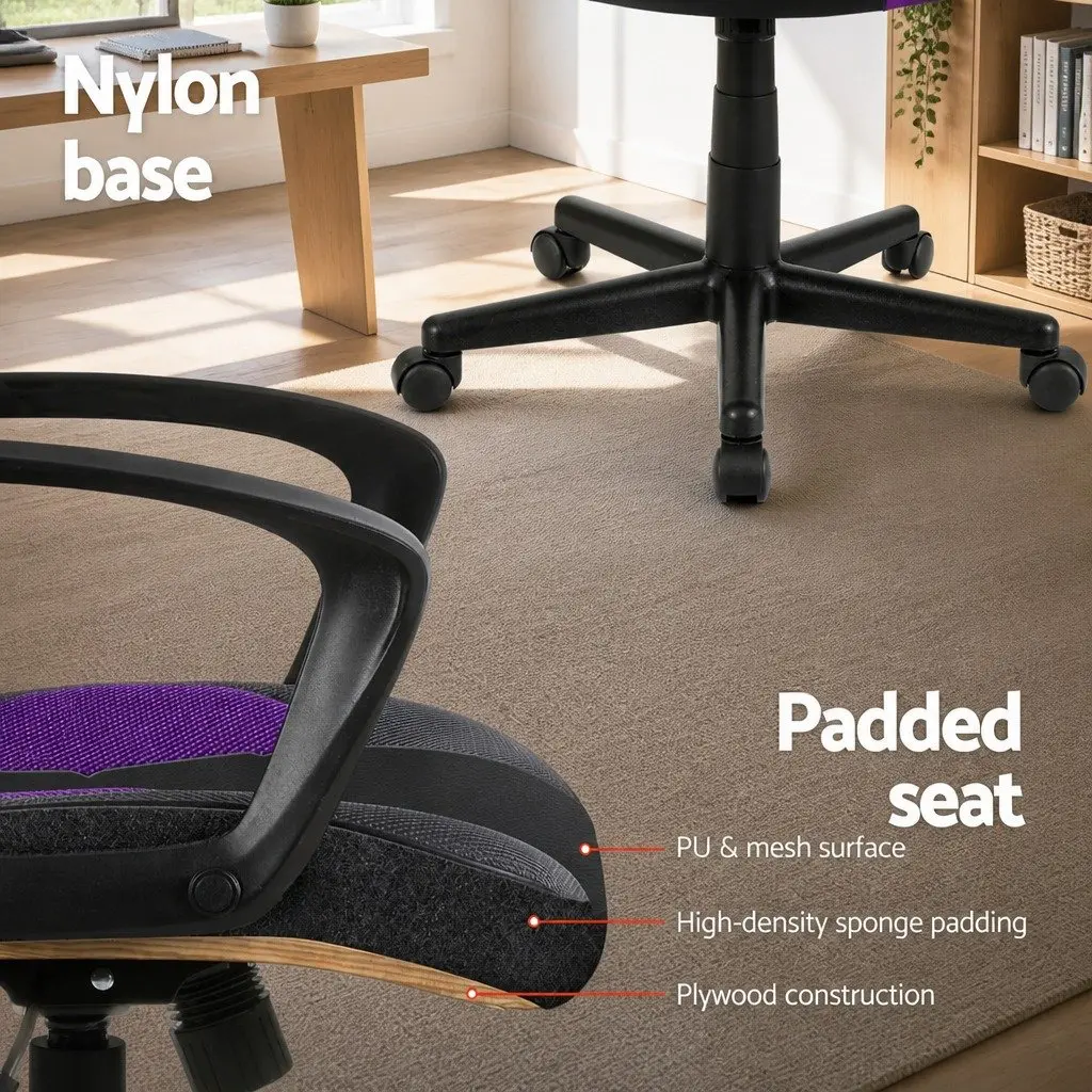 Purple High-Back Gaming Office Chair with Adjustable Height