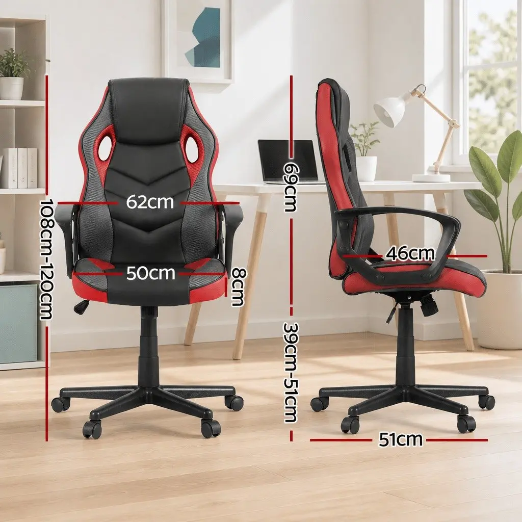 Gaming Office Chair Red Computer Desk Seat High Back Swivel Tilt Adjustable