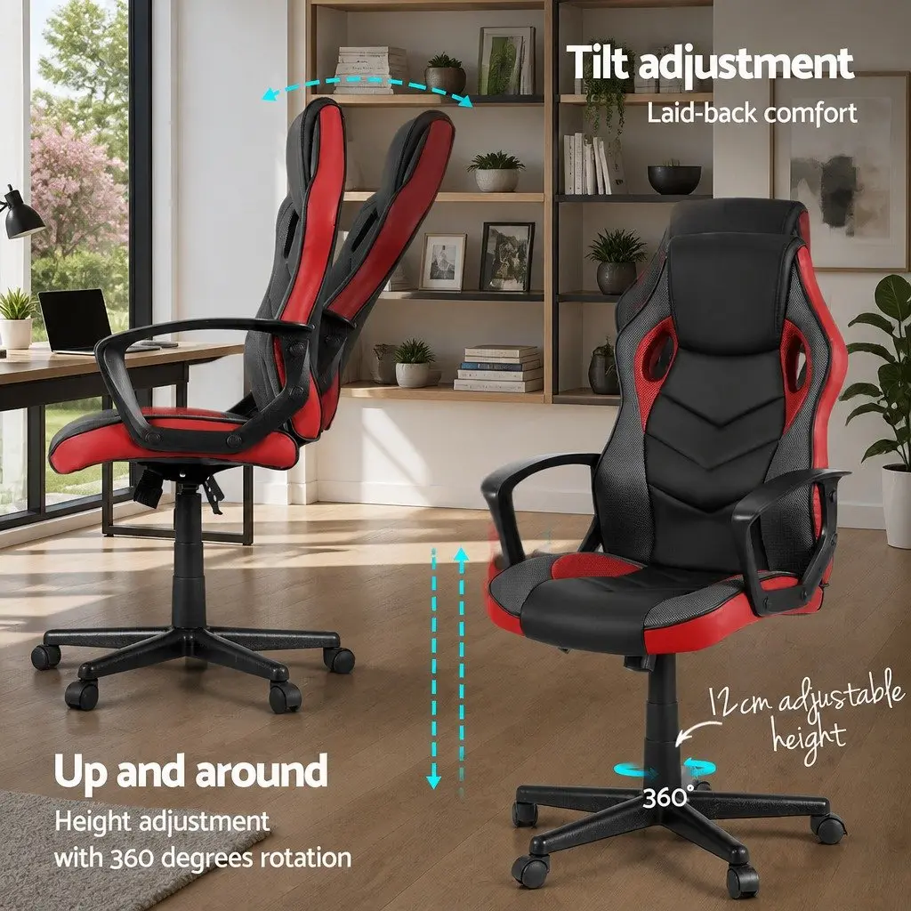 Gaming Office Chair Red Computer Desk Seat High Back Swivel Tilt Adjustable