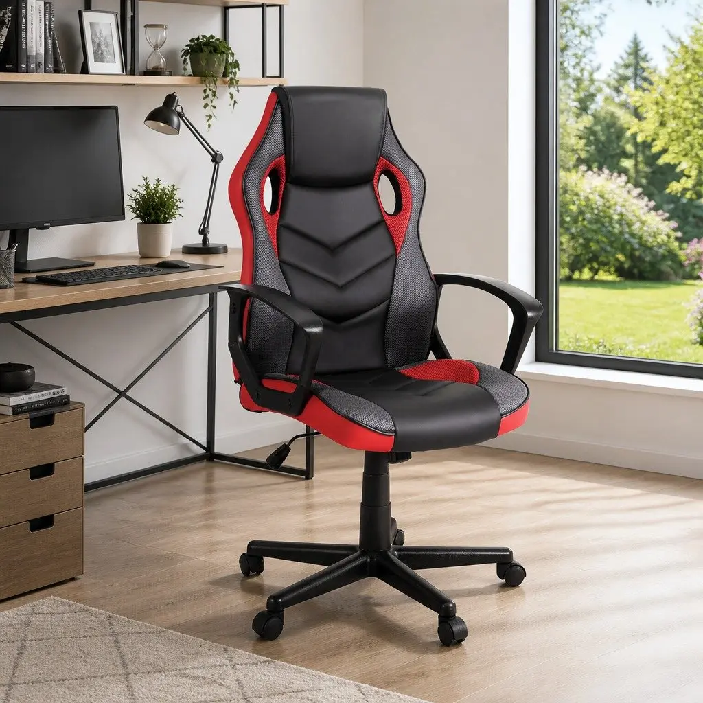 Gaming Office Chair Red Computer Desk Seat High Back Swivel Tilt Adjustable