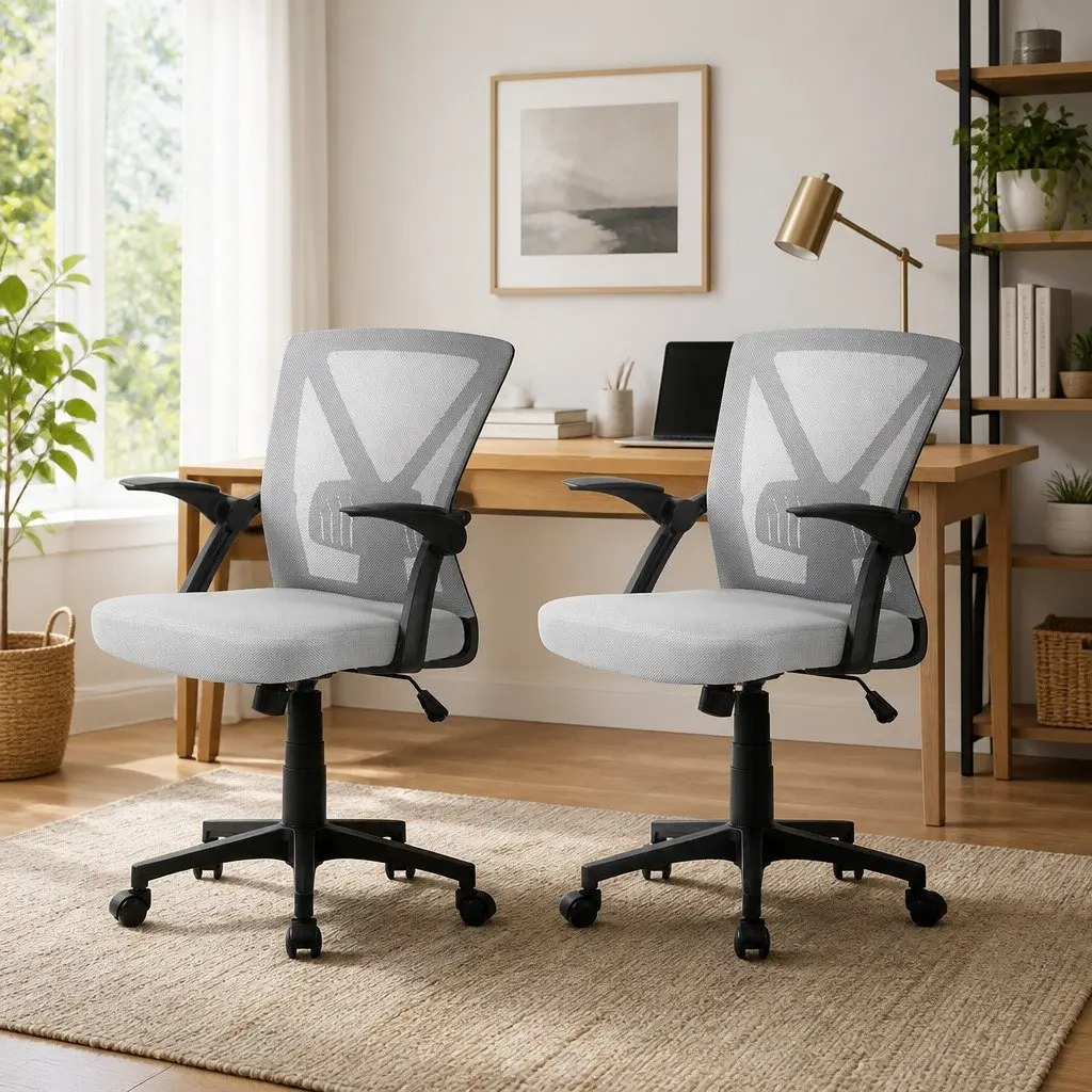 Ergonomic Grey Mesh Office Chair with Lumbar Support