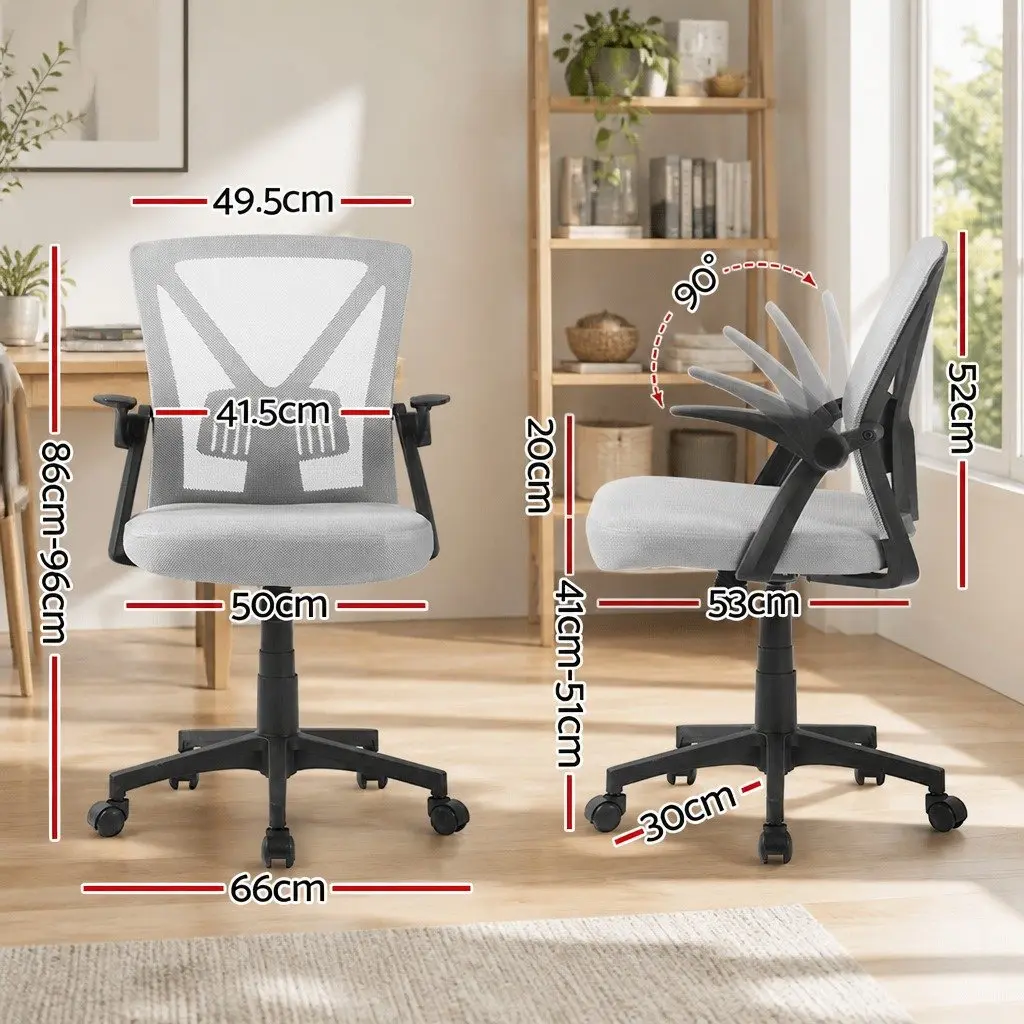 Ergonomic Grey Mesh Office Chair with Lumbar Support