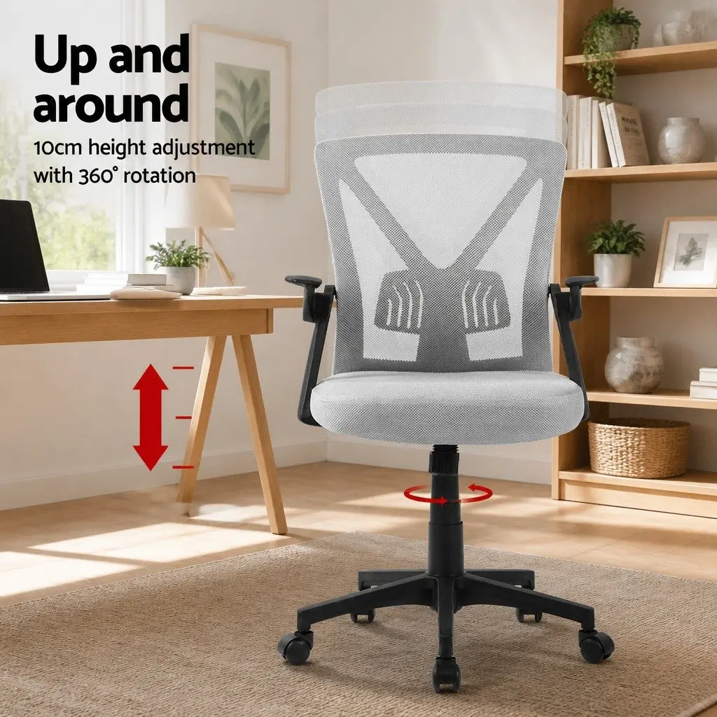Ergonomic Grey Mesh Office Chair with Lumbar Support
