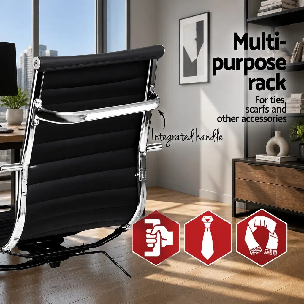 Black PU Leather Drafting Stool
