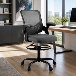 Comfortable Mesh Drafting Chair with Adjustable Footrest
